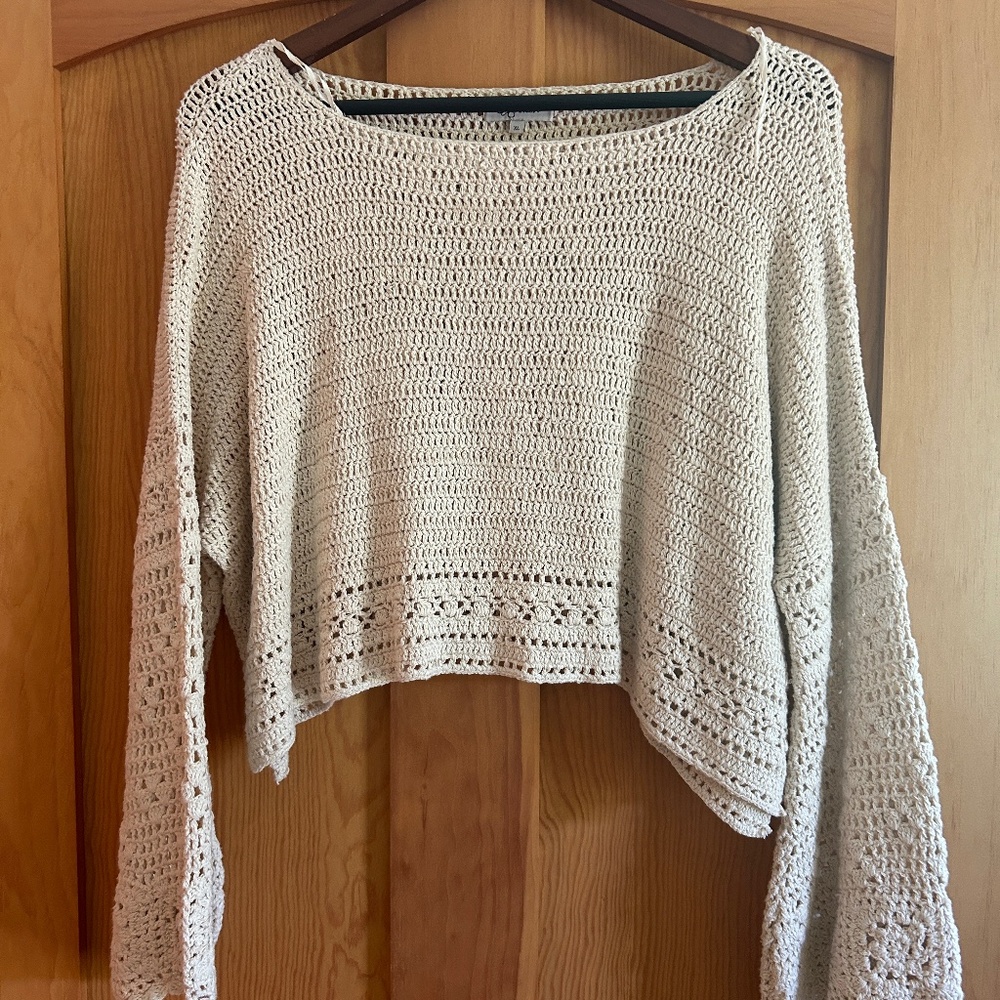Arnhem Crochet Cropped Sweater